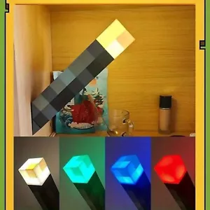 Minecraft Spiel Taschenlampe Lampe LED Nachtlicht Geschenk USB wiederaufladbar - Bild 1 von 14