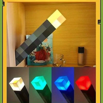 Minecraft Spiel Taschenlampe Lampe LED Nachtlicht Geschenk USB wiederaufladbar - Bild 1 von 4