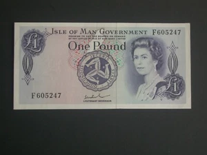 ** Billete de John Paul de la Isla de Man £1 'F' años 70*** - Imagen 1 de 6