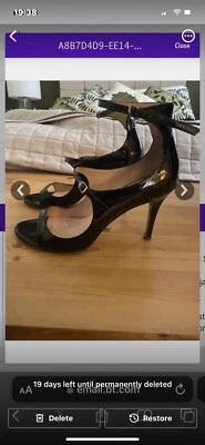 Diesel black patent leather strappy buckle Heeled Sandals 6 - Image 1 of 4