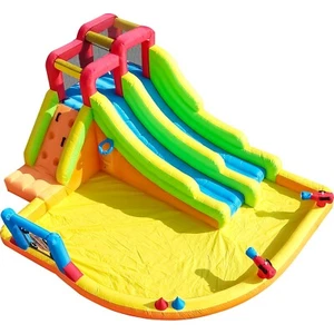 15ftx12ft Kids Inflatable Double Water Slides Bounce House Splash Pool w/Blower - Picture 1 of 14