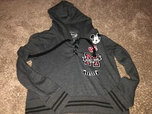 Disney Mickey Mouse Hoodie Sweatshirt Gray “Leader” Minnie Mouse Bow Size Small - Picture 1 of 6