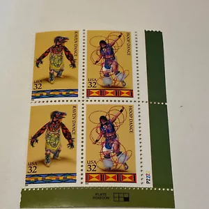 US #3072-3076 MNH 1996 Native Dance Raven & Hoop Block - Picture 1 of 5
