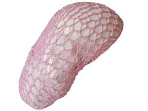 Pink Tam Hat Long Cover Fish Hair Net Hairnet Snood Large Crochet - Picture 1 of 3