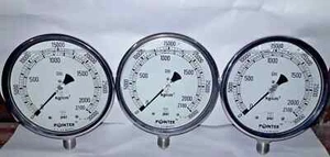 Menge 3 Stück Hochdruck Manometer Dual Scale 0-2000 BAR /0-30000 PSI - Bild 1 von 3