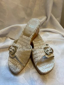 STUART WEITZMAN GATTY-SIZE 5.5 KHAKI WEDGE SLIP ON SANDALFOR WOMEN - Picture 1 of 2