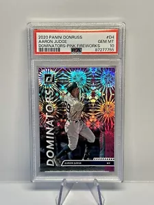 AARON JUDGE 2020 PANINI DONRUSS DOMINATORS PINK FIREWORKS #D4 PSA 10 POP 1 - Picture 1 of 3