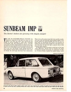 Sunbeam Imp 1964 ~ prueba de carretera original de 4 páginas/artículo/anuncio - Imagen 1 de 1