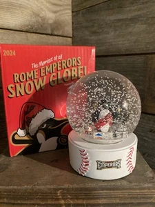 Atlanta Braves Baseball Single A Rome Emperors Snow Globe New In Box - Picture 1 of 6