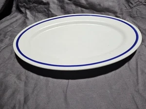 IROQUOIS BLUE STRIPE LARGE OVAL PLATTER 1951 DATE CODE K-1 - Picture 1 of 4