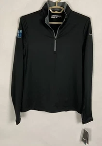 Nike Womens Dri-Fit Stretch 1/4 Zip Black Golf Top Size M Has a Logo 36x25.5 New - Picture 1 of 19