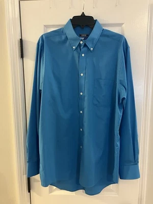 Izod Men's Long Sleeve Blue Dress Shirt Button Down Size 16 34/35 Regular Fit - Image 1 of 4