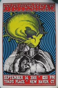 Póster Toad's Place Oysterhead septiembre 2001 Anastasio Claypool Copeland edición limitada - Imagen 1 de 6