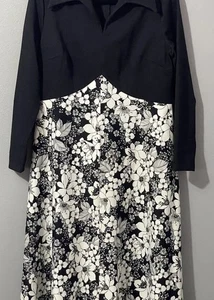 Vintage Damen Kleid 60er 70er Kleid Empire Taille Spitzkragen V-Ausschnitt formell Maxi Mod - Bild 1 von 17