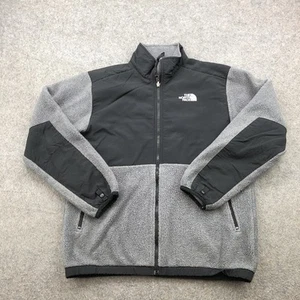 North Face Jacket Boys XL Gray Black Fleece Full Zip Denali Outdoors Youth - Picture 1 of 10
