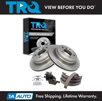 Kit de pastillas de freno y rotor de cerámica trasera TRQ para BMW 328i 2012 Foto 1 de 4
