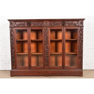 R. J. Horner Style Antique Victorian Double Bookcase Cabinet, Circa 1890s - Image 1 of 4