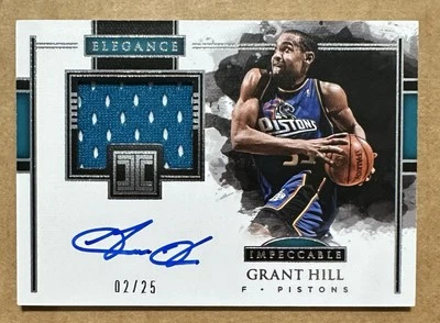 2017-18 Panini Impeccable Grant Hill Elegance Retired Jersey Patch Auto /25 - Image 1 of 4
