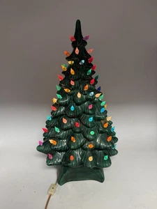 Vintage Holland Form 19" Keramik Weihnachtsbaum 1970er mit Sockel + Glühbirnen beleuchtet sehr guter Zustand - Bild 1 von 18