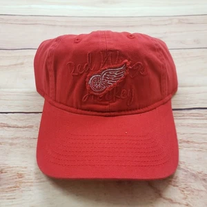 VINTAGE Detroit Red Wings Hat Cap Strap Back Red NHL Hockey Mens Reebok 2000s A1 - Picture 1 of 9