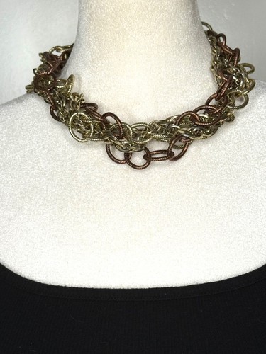 VETEMENTS Collana Chico’s Statement – Collare a catena grossa multicolore – tono oro e bronzo