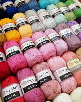 YARN ART YarnArt Begonia 100% Mercerised Cotton knitting yarn, crochet thread, 50g balls