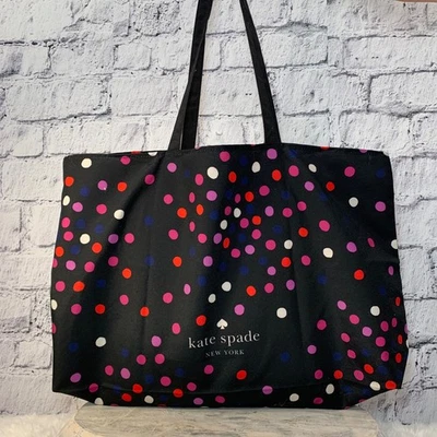 Bolso de Mano Kate Spade New York Grande Confeti Lunares Negro Plegable Shopper Foto 1 de 4