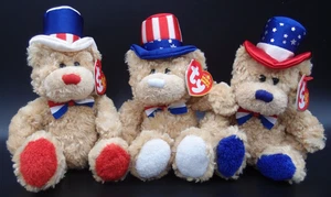 ☆ INDEPENDENCE ☆ Ty Beanie Babies Red, White & Blue 3 Patriotic Bears *MWMT* - Picture 1 of 13