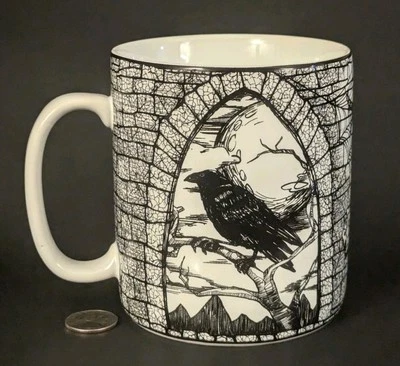 Taza de cerámica 222 Quinta víspera de Halloween cuervo búho araña castillo cuidado Foto 1 de 4