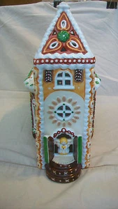KERAMIK WEIHNACHTSKIRCHE, LEBKUCHENSTIL MIT ENGELN - Bild 1 von 6