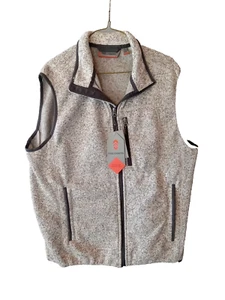 Free Country  Mens Vest Gray Fleece Full Zip Large Pockets Outdoor Hiking - Picture 1 of 6
