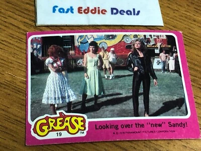 1978 TOPPS GREASE THE MOVIE BUBBLEGUM CARD 19 OLIVIA NEWTON JOHN SANDY - Image 1 of 2