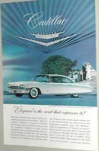 1960 CADILLAC advertisement, De Ville sedan, Cartier Diamonds, print ad - Foto 1 di 3