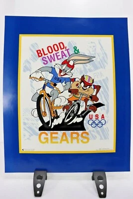 Póster de carrera de bicicletas Looney Tunes 1996 Juegos Olímpicos, sangre, sudor y engranajes 20"x16" Foto 1 de 4
