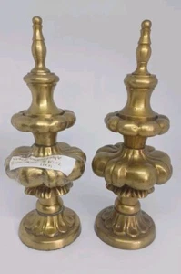 Raro conjunto de 2 mantos decorativos indios franceses grandes decoración vintage de latón petina - Imagen 1 de 4