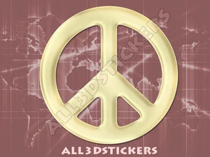 3D Sticker Decal Resin Domed Peace Adhesive Decal Beige - Imagen 1 de 1