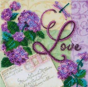 Hágalo usted mismo Kit de bordado de cuentas "Love" 5.9"x5.9" / 15.0x15.0 cm, Abris Art - Imagen 1 de 8