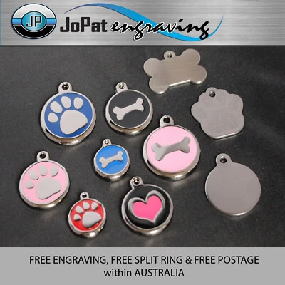 Deluxe Pet Tag Pet ID Dog Kitten Puppy Cat Name Pet Tags Personalised Engraved - image 1 of 4