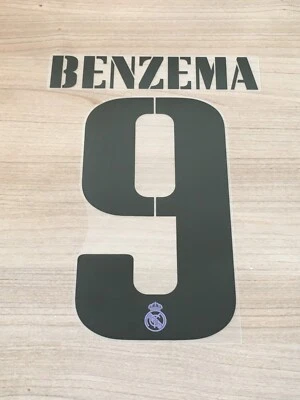 Flocage officiel JUNIOR BENZEMA N°9 2022-2023 HOME AWAY REAL MADRID vendeur pro - Photo 1/2