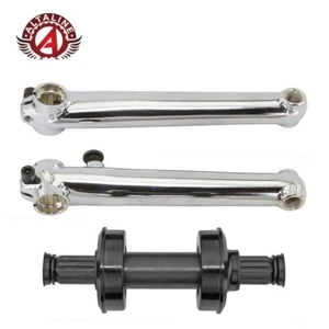 AltaLine Bicycle 3PC Freestyle CR-MO Crank Set 175mm USA/BB 8t BMX MTB Chrome. - Picture 1 of 1
