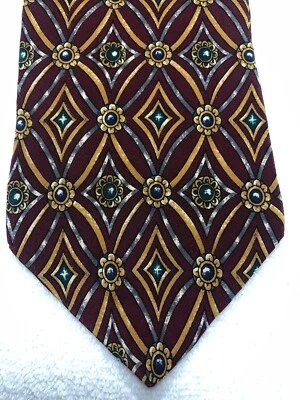 MUSEO METROPOLITANO CORBATA HOMBRE BORGOÑA CON ORO AZUL VERDE 4 X 58 Foto 1 de 4