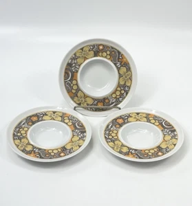 Sango Aquarius Tradewind 218 Saucers 3 Pc Yellow Orange Brown Floral 5.75" - Picture 1 of 6