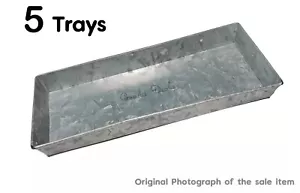Set of 5 pcs, Galvanised Rectangular Metal Trays for Planting and Storage uses - Picture 1 of 10