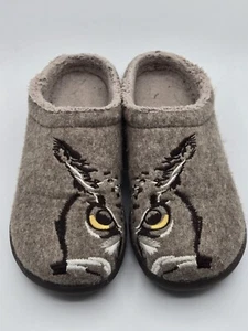 LL Bean Daybreak Scuffs Owl Slippers Womens Sz 8 Med Brown Slip On Shoes Clogs - Picture 1 of 10