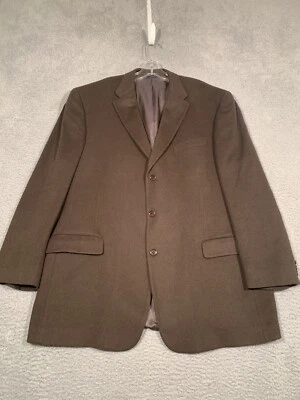 TOMMY HILFIGER Talla 46L Abrigo Deportivo Blazer Chaqueta Lana Seda Mezcla Cachemira Marrón Foto 1 de 4