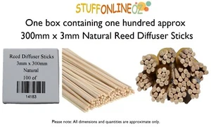 100 natural 300mm x 3mm approx Diffuser Sticks come boxed. - Picture 1 of 1