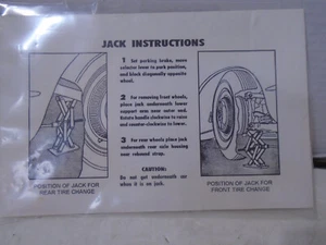 C1 CORVETTE 1953-1960 JACKING INSTRUCTION DECAL NEW - Picture 1 of 1