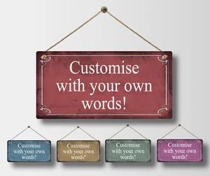 Personalised Colour Metal Sign Hanging Plaque Custom Any Text Quotes Fun Gift - Picture 1 of 13