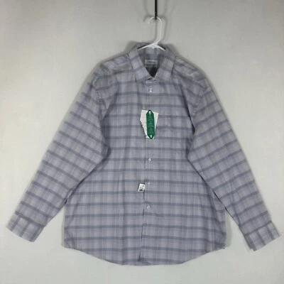 Calvin Klein NEW Wrinkle Free Stretch Dress Shirt Mens 17.5 XL Regular Fit Soft - Image 1 of 4