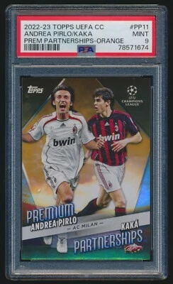 2022 Topps UCC Flagship Pirlo Kaka #pp11 Premium Partnerships Orange /25 PSA 9 - Image 1 of 2